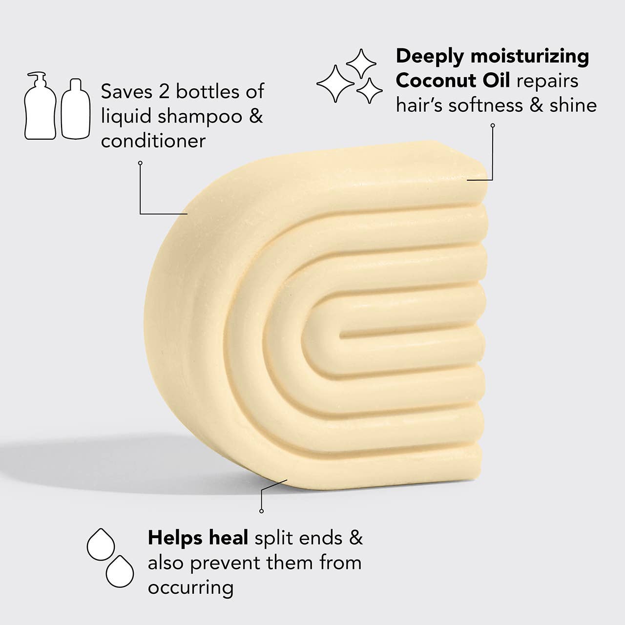 Coconut Repair Conditioner Bar & Mask – Intense Hydration for Dry, Damaged Hair by Kitsch