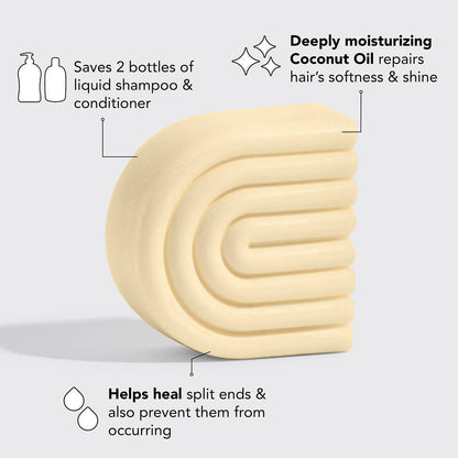 Coconut Repair Conditioner Bar & Mask – Intense Hydration for Dry, Damaged Hair by Kitsch