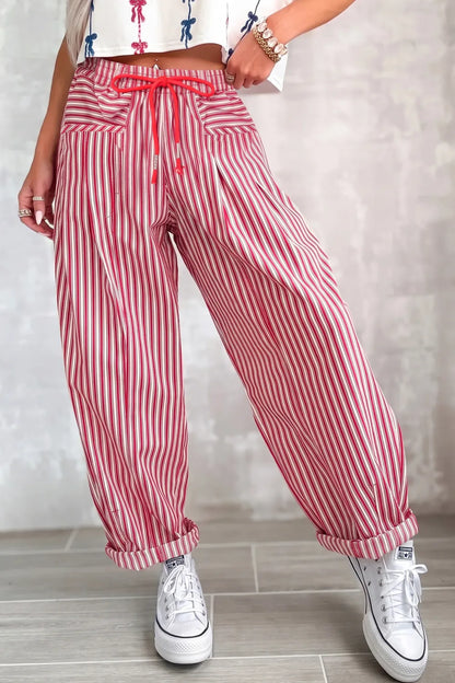 ~PREORDER~ Cherry Stripe Drawstring Barrel Pants ~PREORDER~