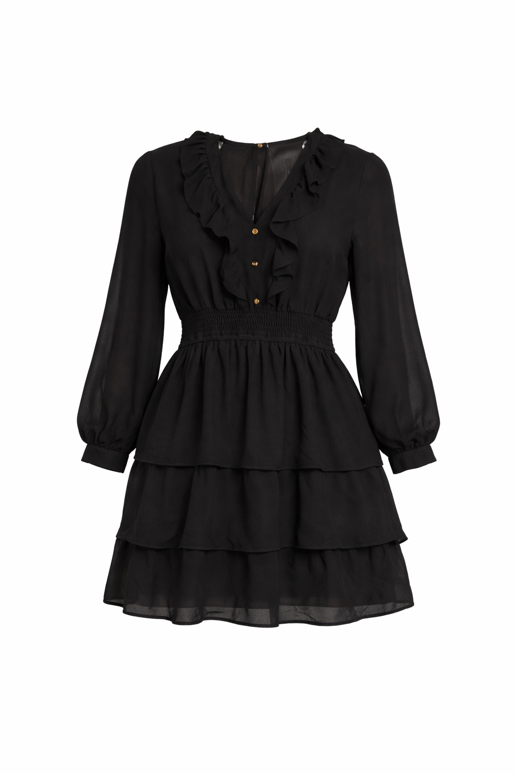 Ruffle Tiered V-Neck Dress by HYFVE— Lightweight, Flowy & Effortlessly Fancy