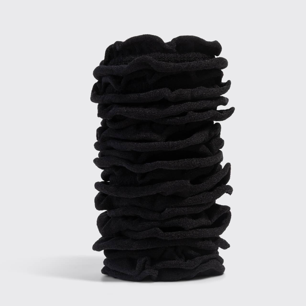 Recycled Fabric Petal Hair Elastics 10pc Set - Black by Kitsch