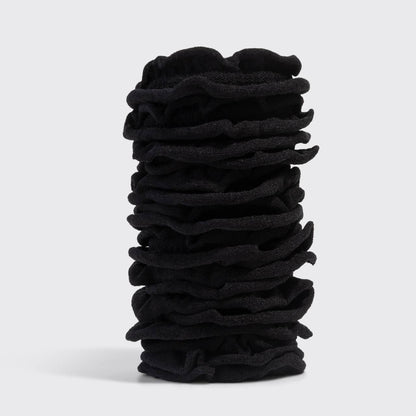 Recycled Fabric Petal Hair Elastics 10pc Set - Black by Kitsch