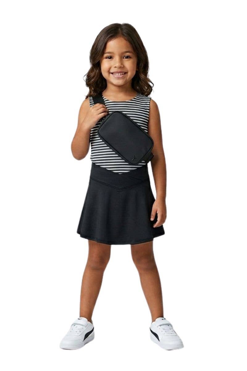 Little Girls Tank, Crossover Skort & Fanny Bag Set | 3-Piece Boutique Outfit