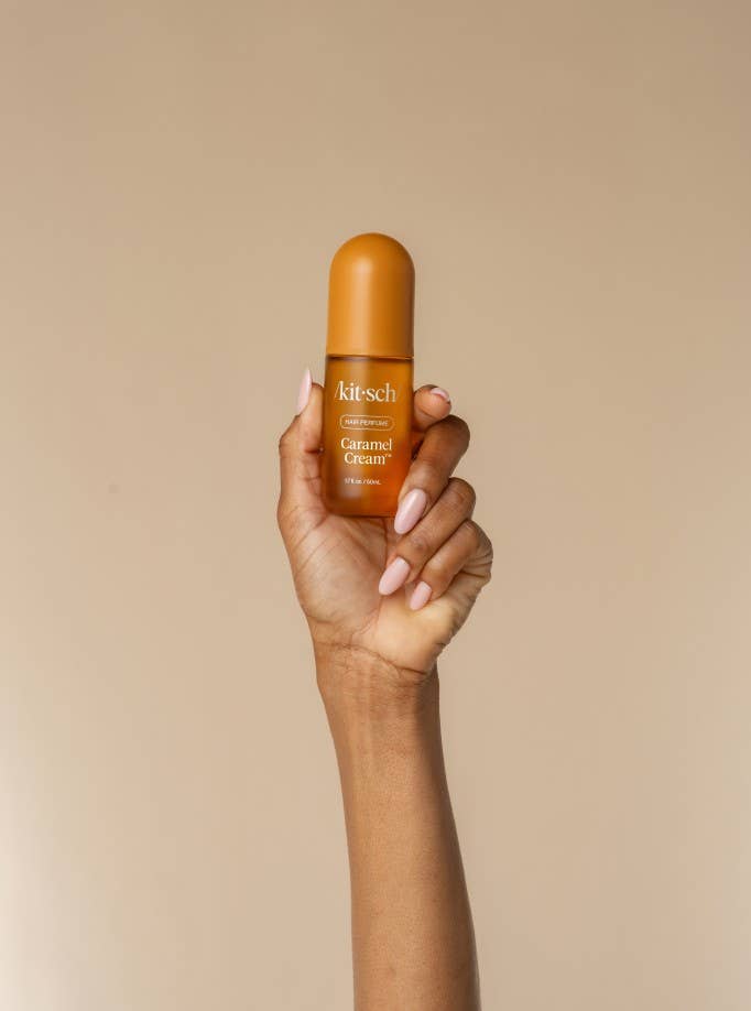 Kitsch Caramel Cream Hair & Body Perfume Mist | Salted Caramel Vanilla Deodorizing Fragrance Spray