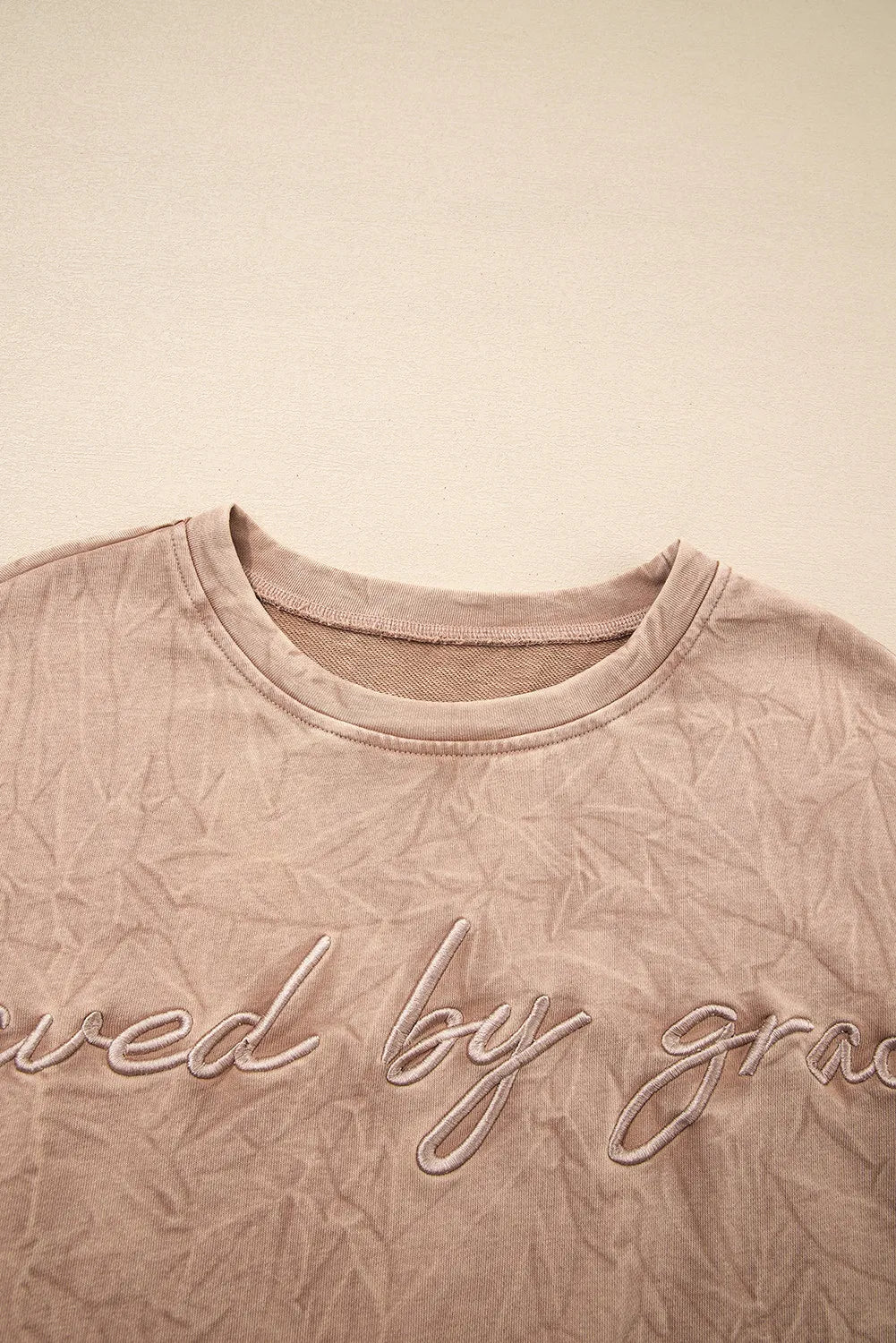 ~PREORDER~ Saved by Grace Dune Mineral Wash Embroidered Sweatshirt ~PREORDER~