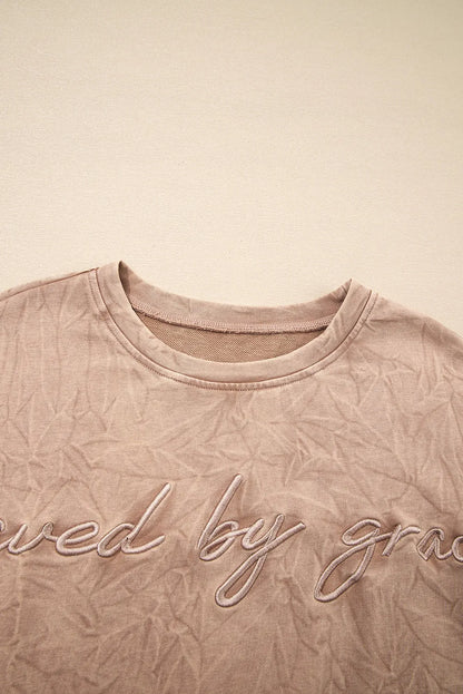 ~PREORDER~ Saved by Grace Dune Mineral Wash Embroidered Sweatshirt ~PREORDER~