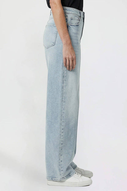 Kayla High Rise Wide Leg Jeans | YMI Premium Stretch Light Wash Denim