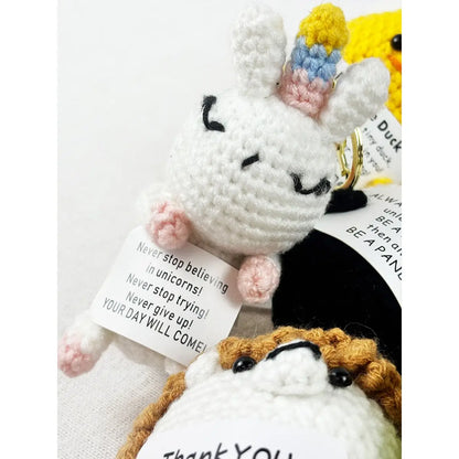 Positive Pals Crochet Keychain | Emotional Support Animal Bag Charm