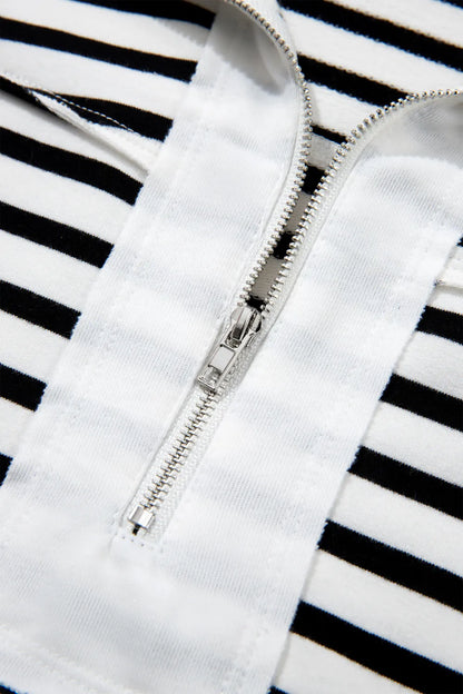 ~PREORDER~ Black & White Half-Zip Stripe Pullover ~PREORDER~