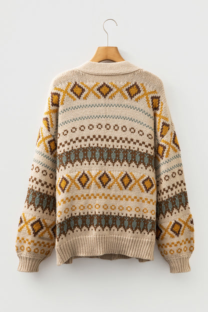 Western Aztec Knit Cardigan – Cowboy Chic Cozy Style