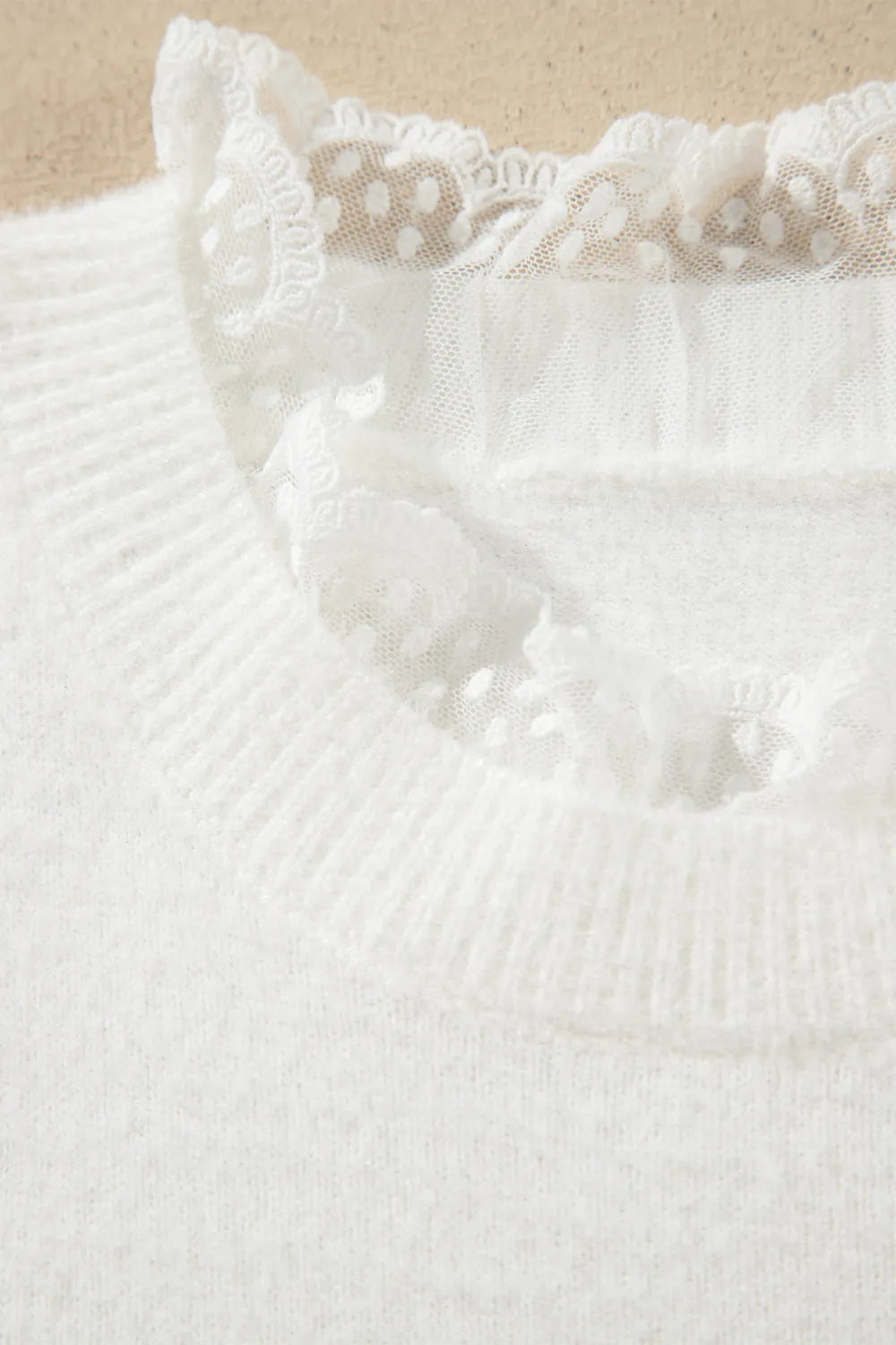 ~PREORDER~ Soft Romance White Lace Trim Sweater ~PREORDER~