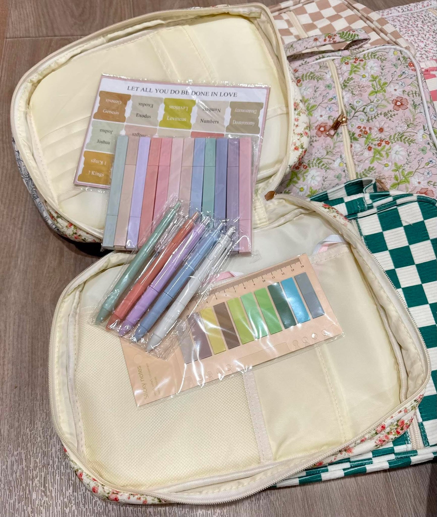 Bible Study & Journaling Cover Set – Bible Cover with Tabs, Highlighters, Pens & Sticky Notes