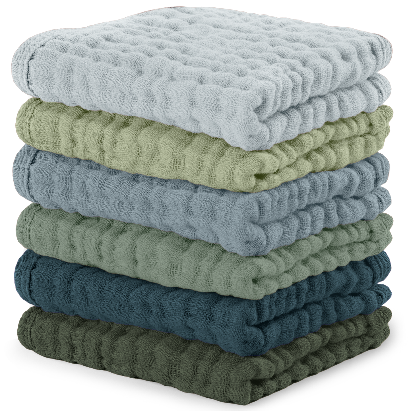 Muslin Baby Washcloths, Soft 10"x10" Cotton by Comfy Cubs