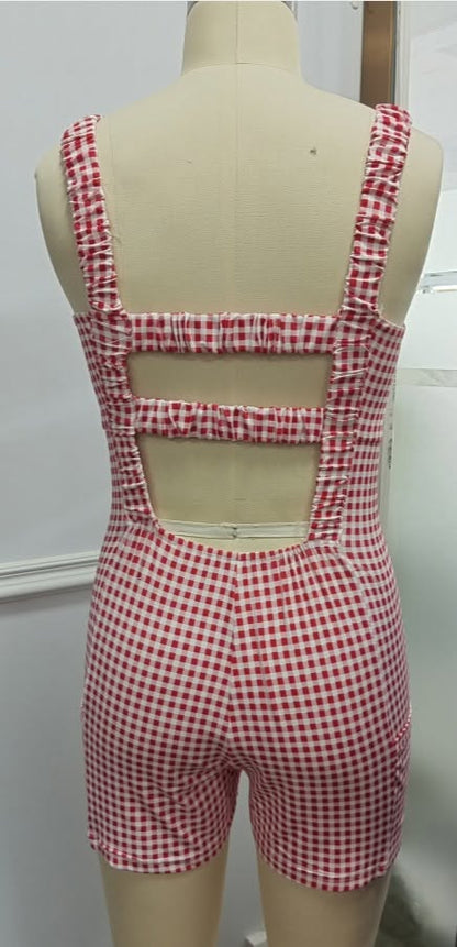 ~PREORDER ~ Racing Red Gingham Contrast Mini Dress ~PREORDER ~