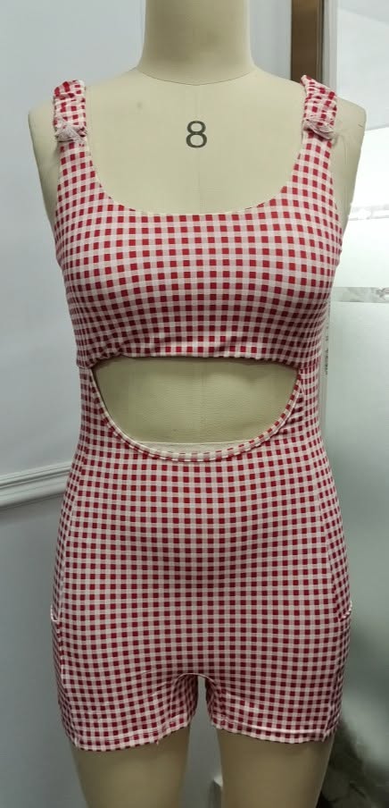 ~PREORDER ~ Racing Red Gingham Contrast Mini Dress ~PREORDER ~