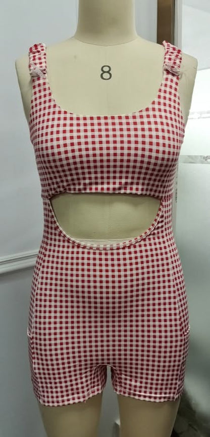 ~PREORDER ~ Racing Red Gingham Contrast Mini Dress ~PREORDER ~