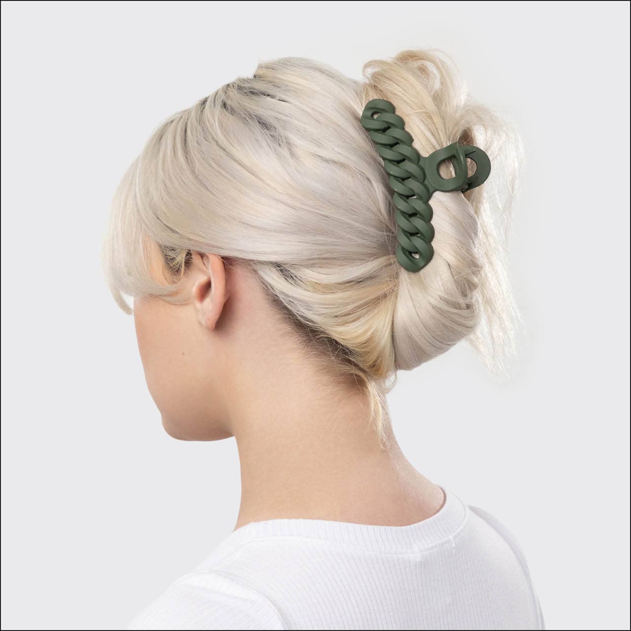 Eco-Friendly Chain Claw Clip 3‑Pack – Chic Hair Clips in Black & Moss 🌿✨ by Kitsch