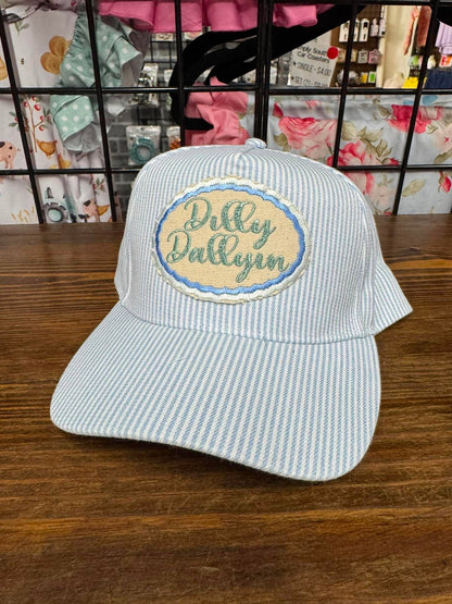 Dilly Dallyin’ Embroidered Hat | Blue Stripe Boutique Cap
