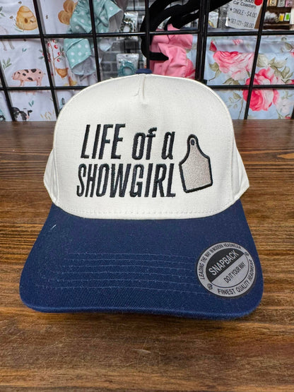 Life of a Showgirl Snapback Hat | Cream & Navy Stock Show Cap
