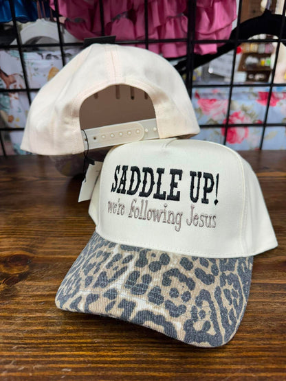 Saddle Up We’re Following Jesus Hat | Christian Western Embroidered Cap