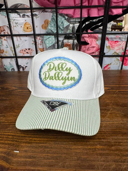 Dilly Dallyin’ Embroidered Hat | Blue Stripe Boutique Cap