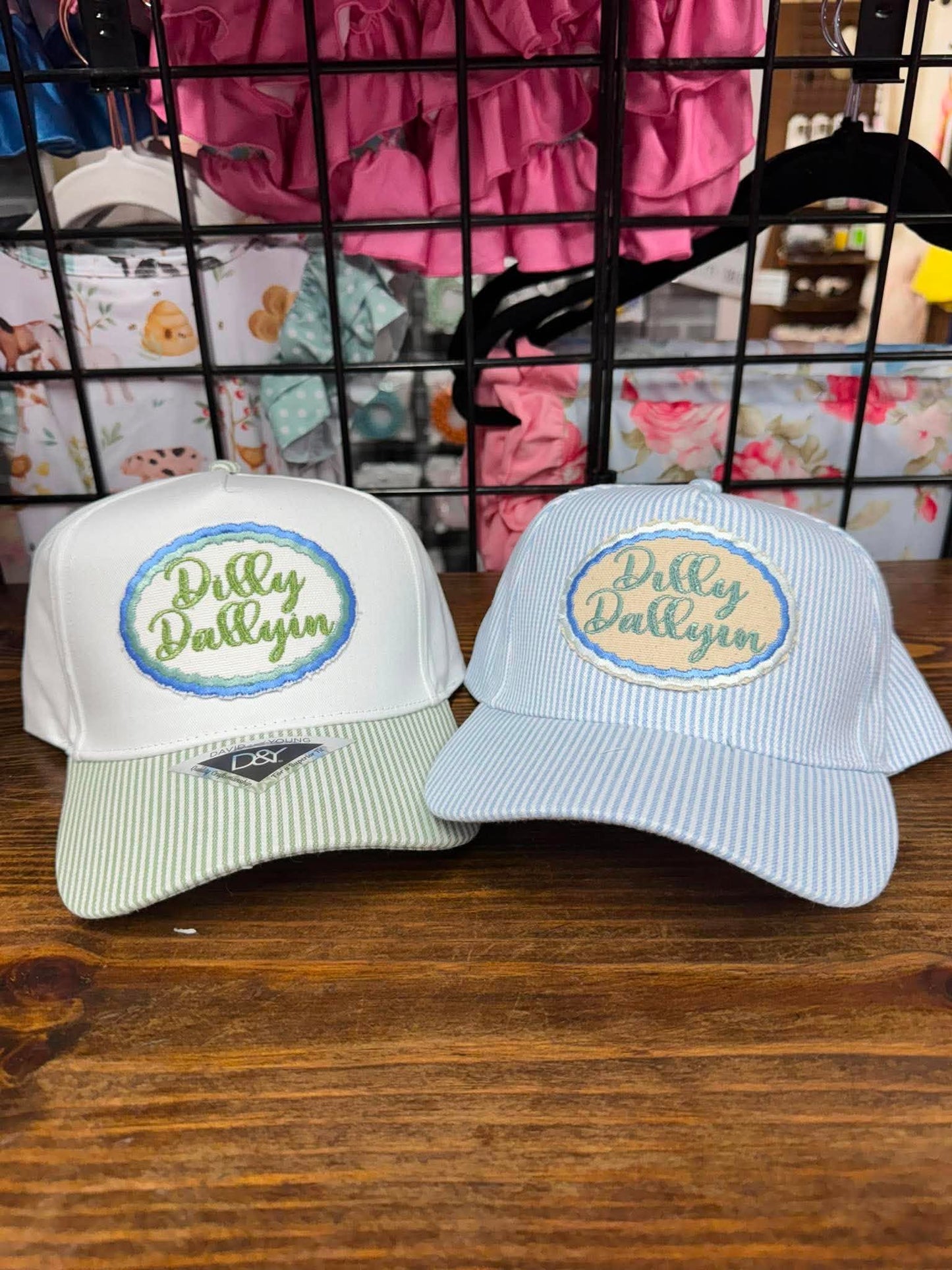 Dilly Dallyin’ Embroidered Hat | Blue Stripe Boutique Cap