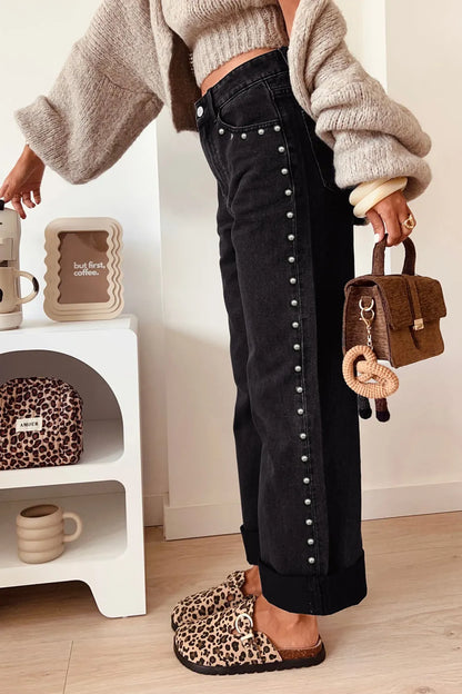~PREORDER~ Studded & Stunning Black Straight Leg Jeans ~PREORDER~