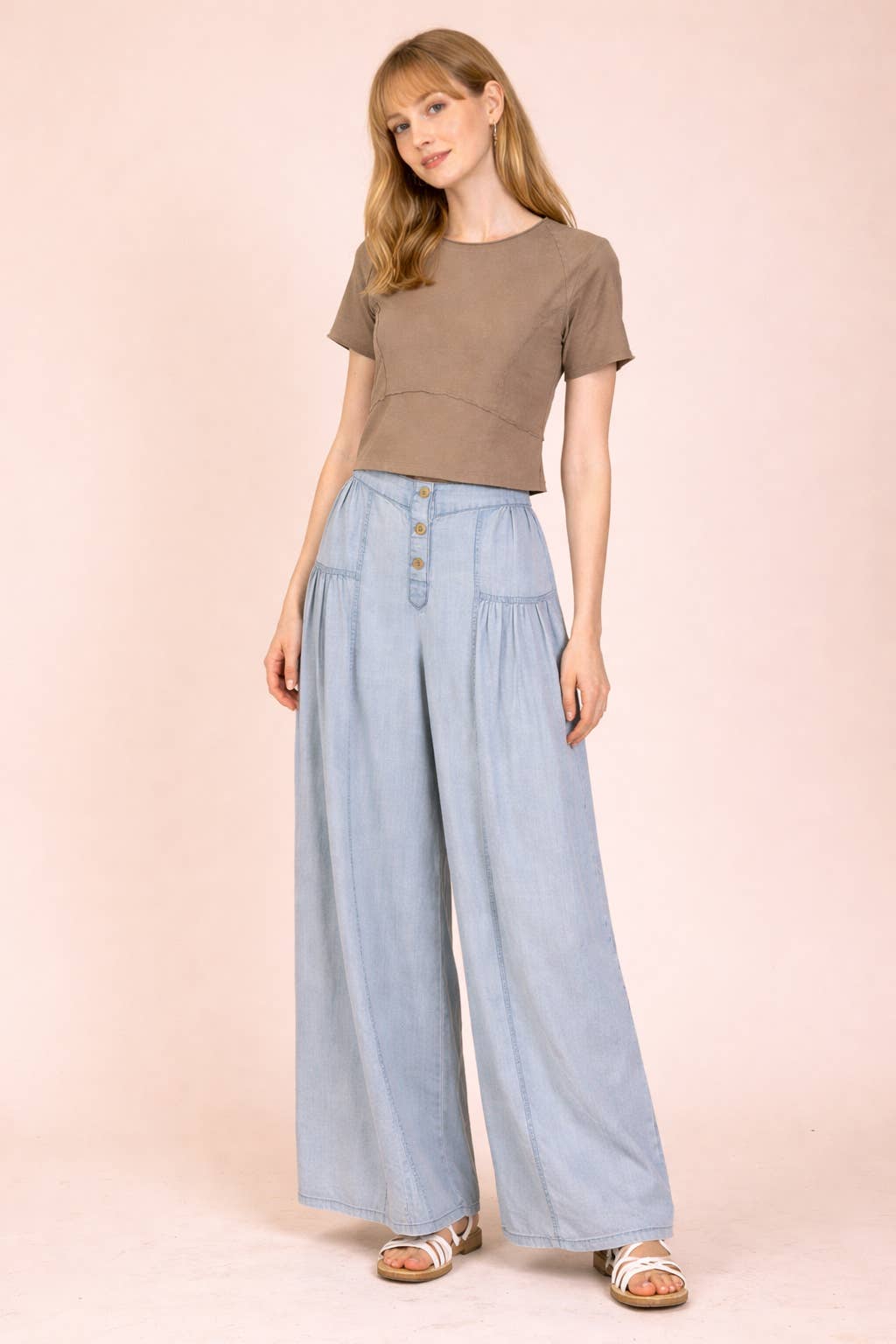 Mineral Washed Fitted Crop Top | Raw Edge Short Sleeve Tee