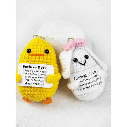 Positive Pals Crochet Keychain | Emotional Support Animal Bag Charm