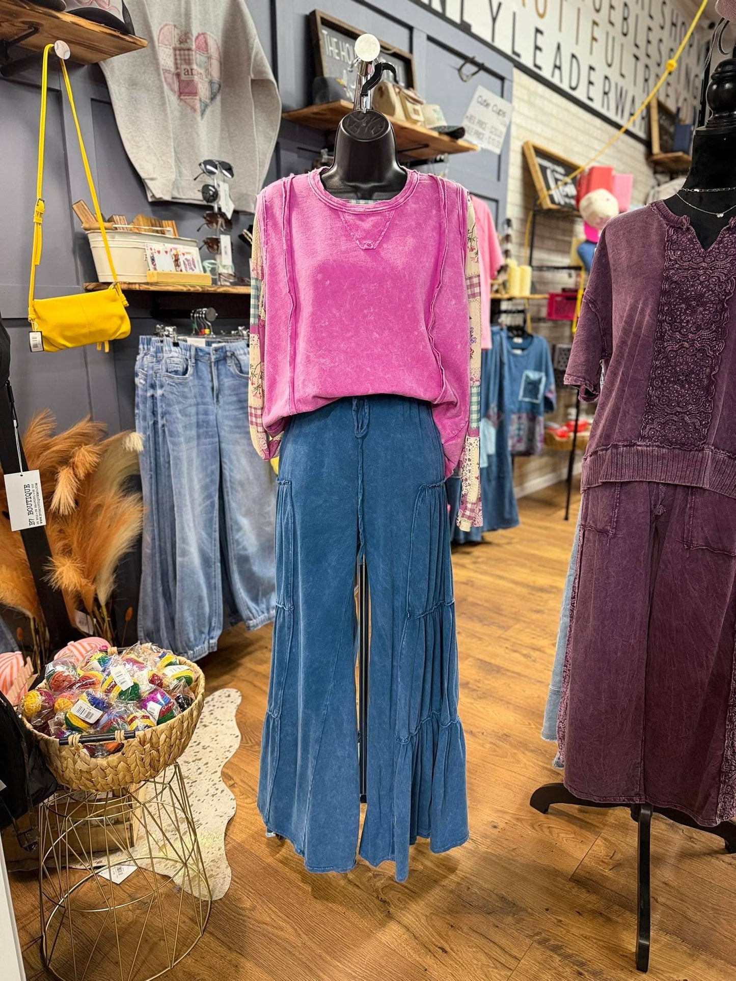 Magenta Mineral Wash Open Shoulder Top by J.Her | Casual Cutout Boutique Top