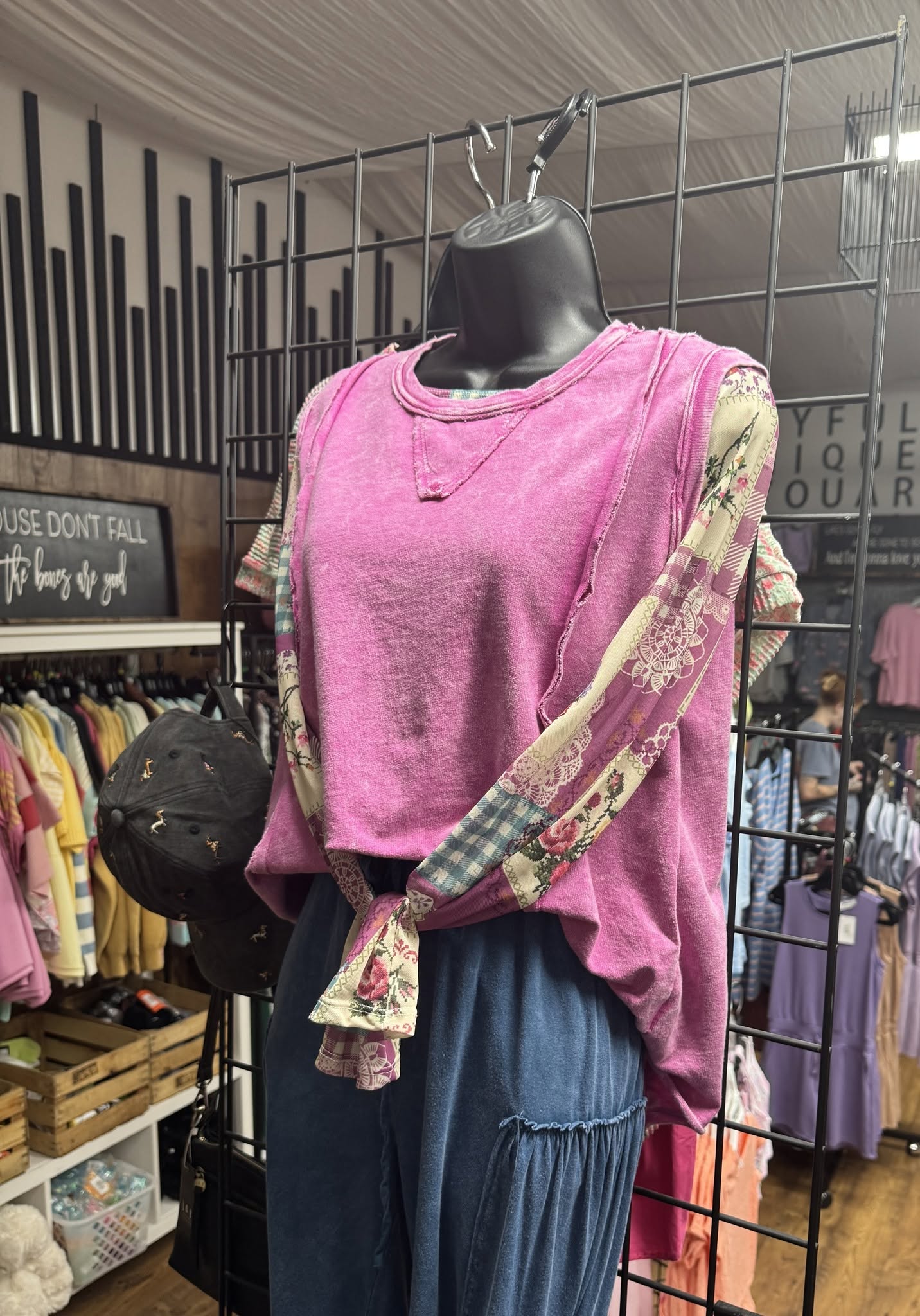 Magenta Mineral Wash Open Shoulder Top by J.Her | Casual Cutout Boutique Top