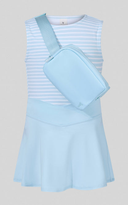 Little Girls Tank, Crossover Skort & Fanny Bag Set | 3-Piece Boutique Outfit