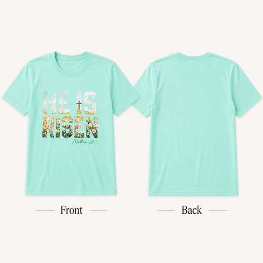 He Is Risen Floral Graphic Tee | Matthew 28:6