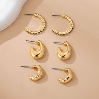Golden Glow Hoop Earring Set | Hypoallergenic Gold Huggie & Dome Hoop Earrings