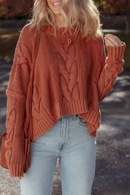 ~PREORDER~ Redwood Cozy Cable Knit Slouchy Sweater ~PREORDER~