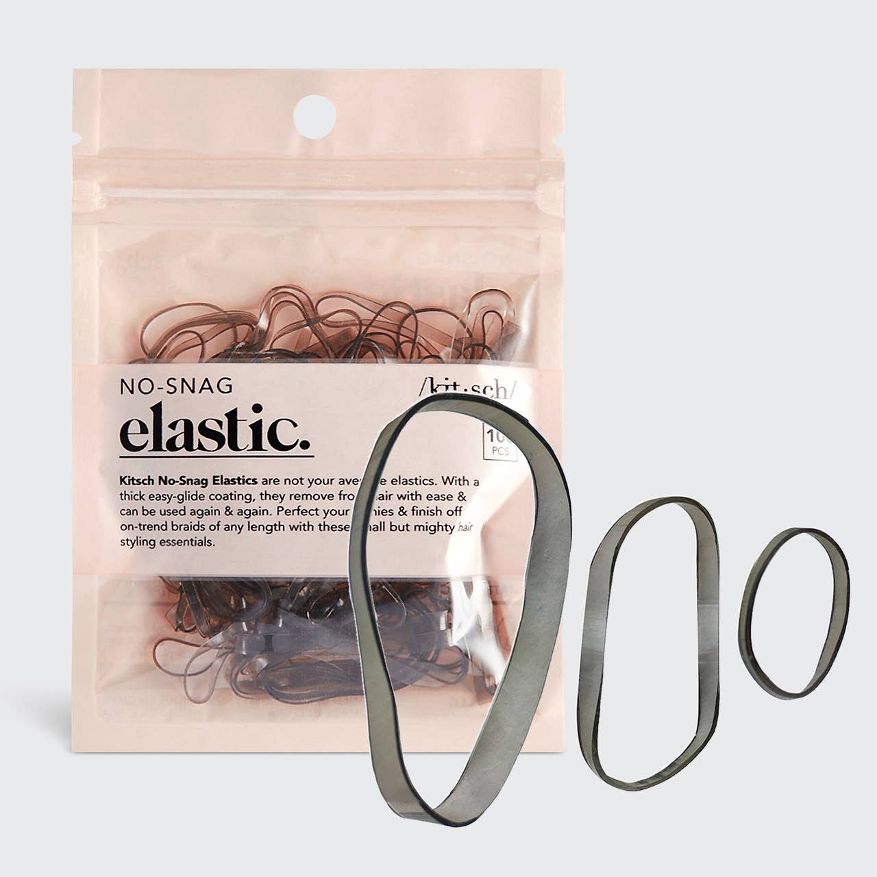 Brown No-Snag Elastic Hair Ties Set – Neutral Everyday Ponytail Holders