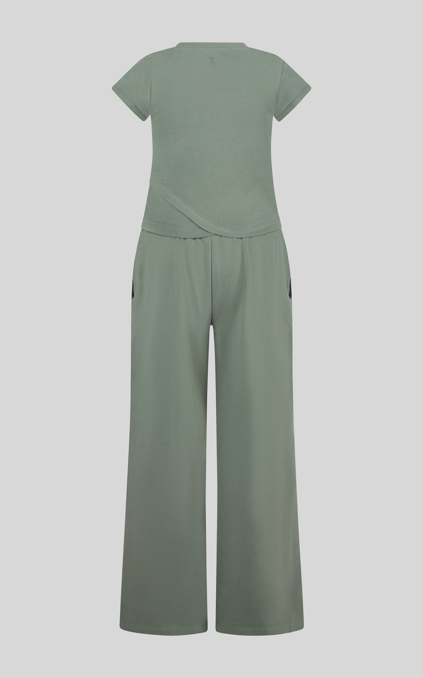 Tween Girls Sage Tulip Hem Top & Wide Leg Pants Set | Jersey Two-Piece Outfit