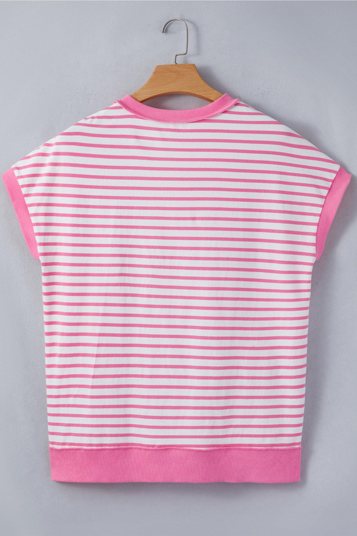 Pink Stripe Button Front High-Low Top 💗