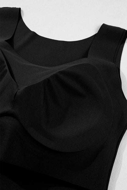 ~PREORDER ~ Solid Color Wide Strap Splicing Athleisure Tank Top ~PREORDER ~