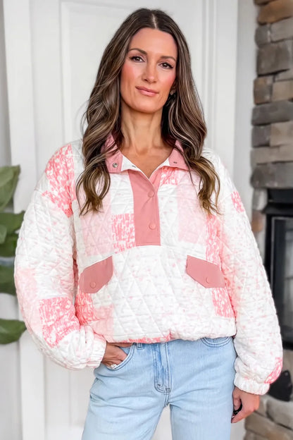 ~PREORDER~ Pink Patchwork Picnic Quilted Pullover ~PREORDER~