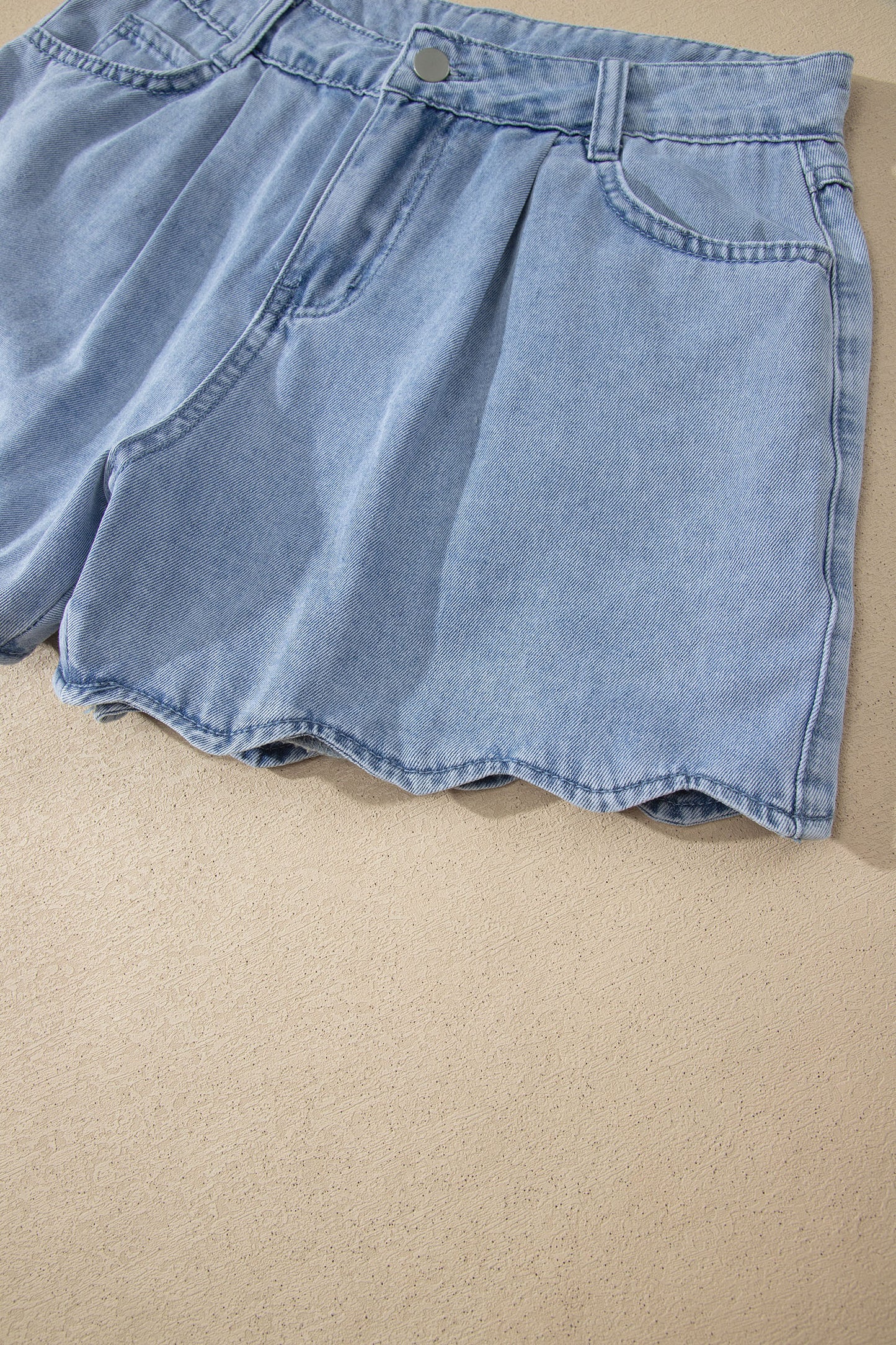 ~PREORDER ~ Myosotis Scalloped Trim Casual Denim Shorts ~PREORDER ~