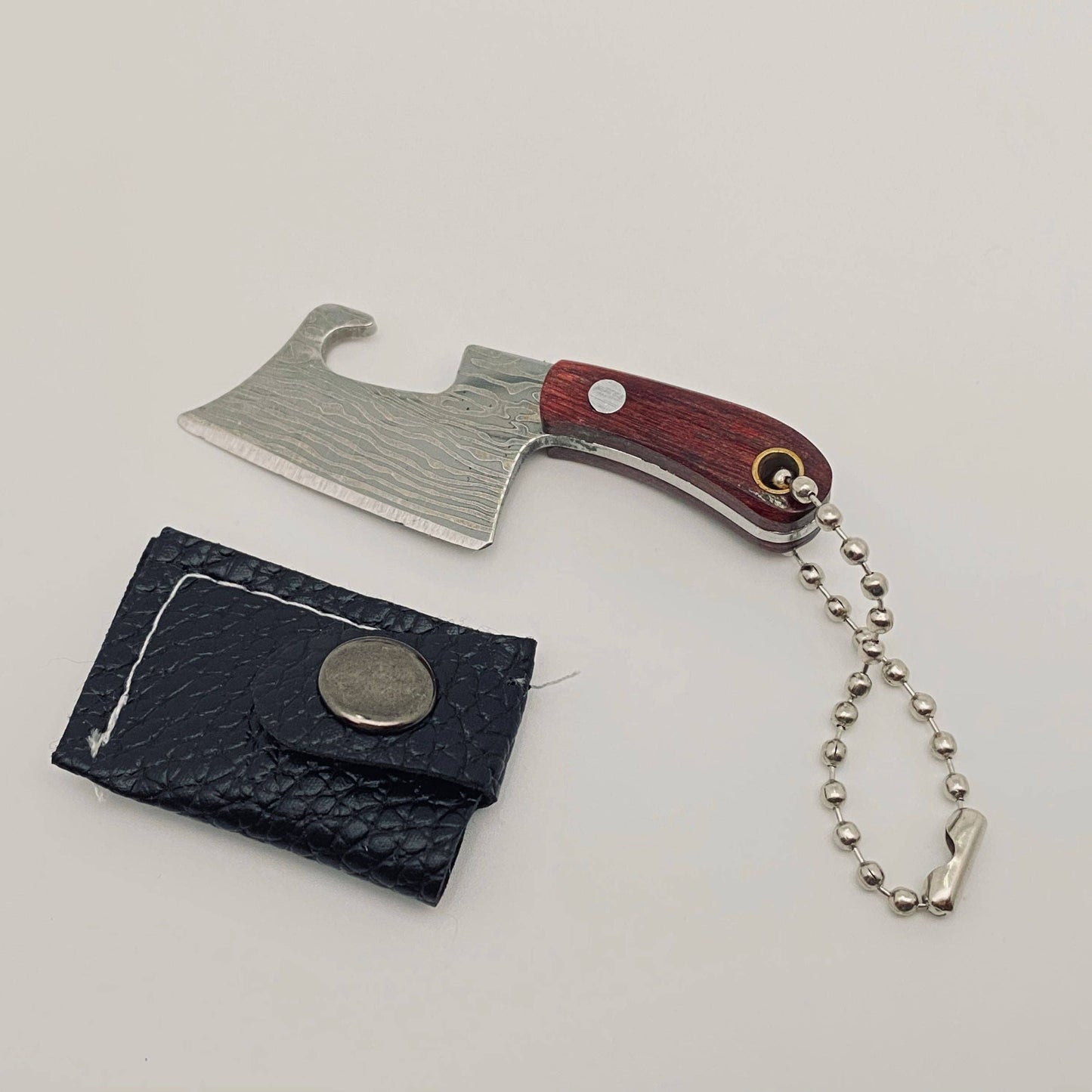 Damascus Pattern Mini Knife Keychain Gift