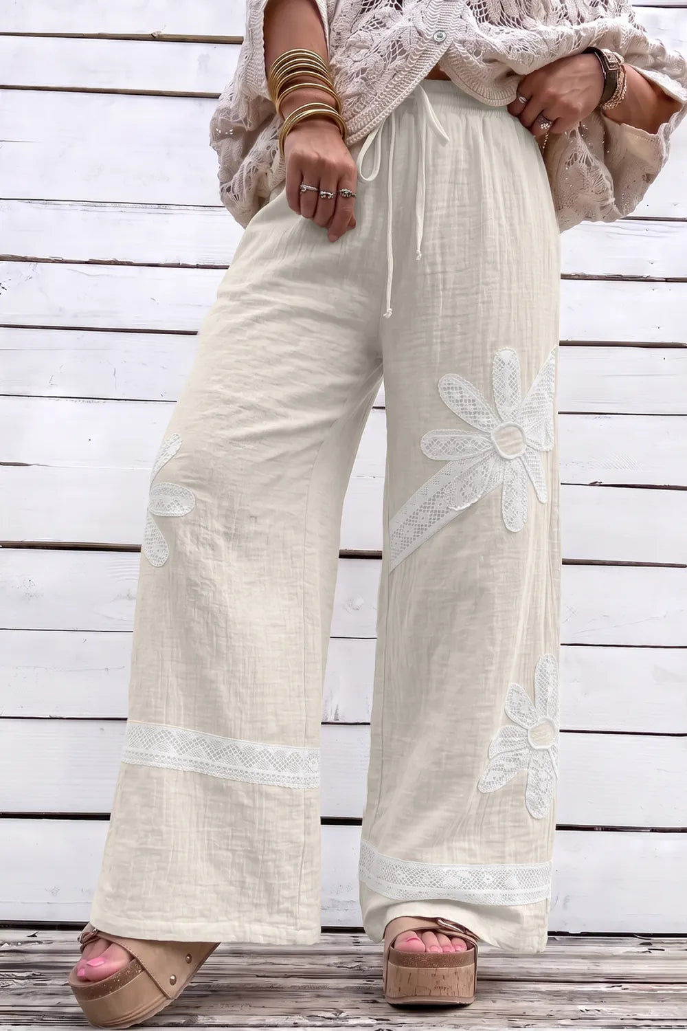 ~PREORDER~ Daisy Days Lace Patch Wide Leg Pants ~PREORDER~