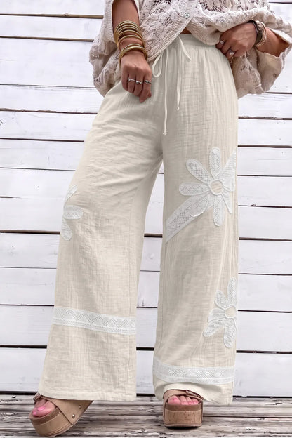 ~PREORDER~ Daisy Days Lace Patch Wide Leg Pants ~PREORDER~