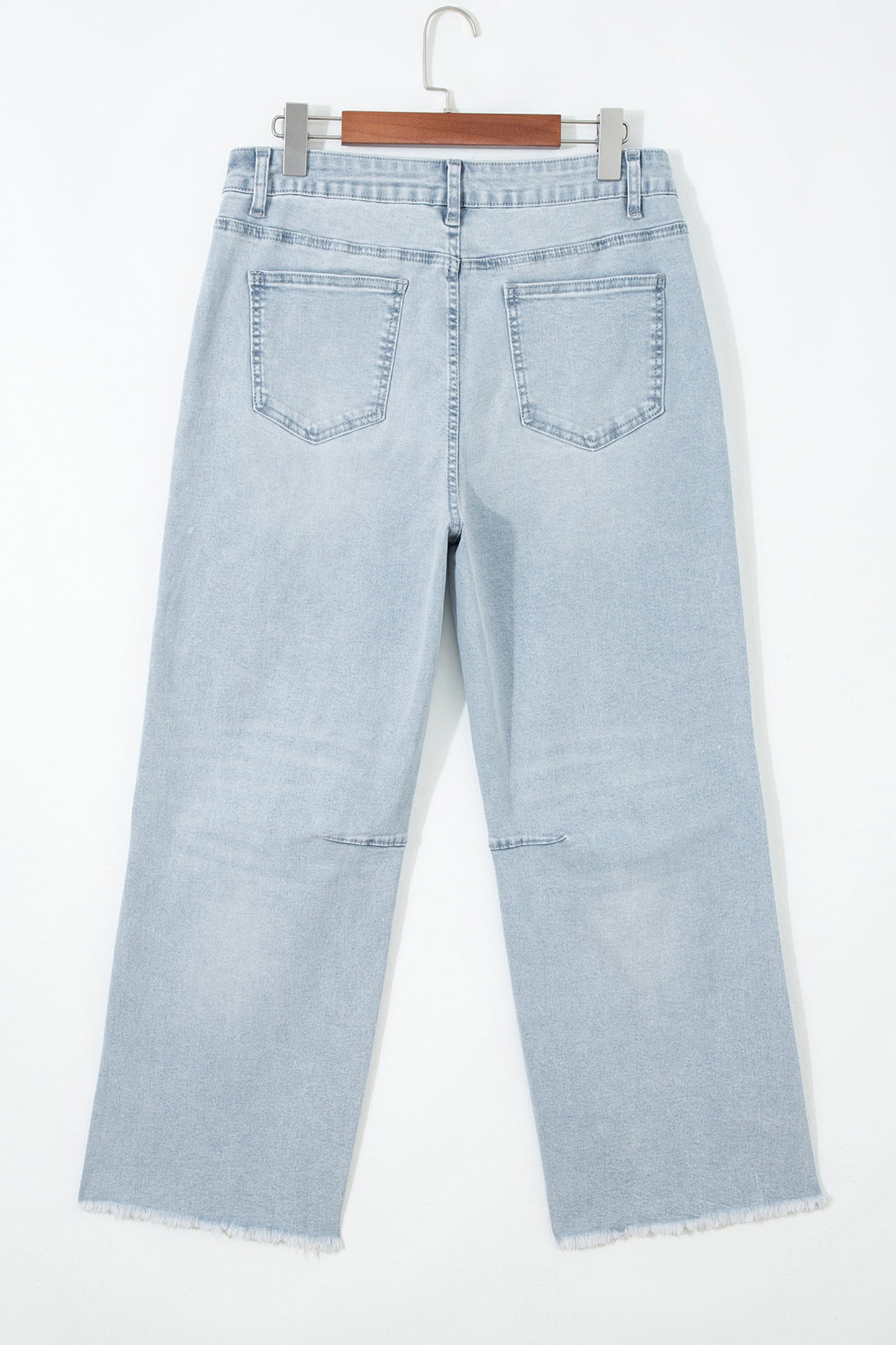 Coastal Cutoff Straight Jeans – Light Wash Raw Hem Crop Denim