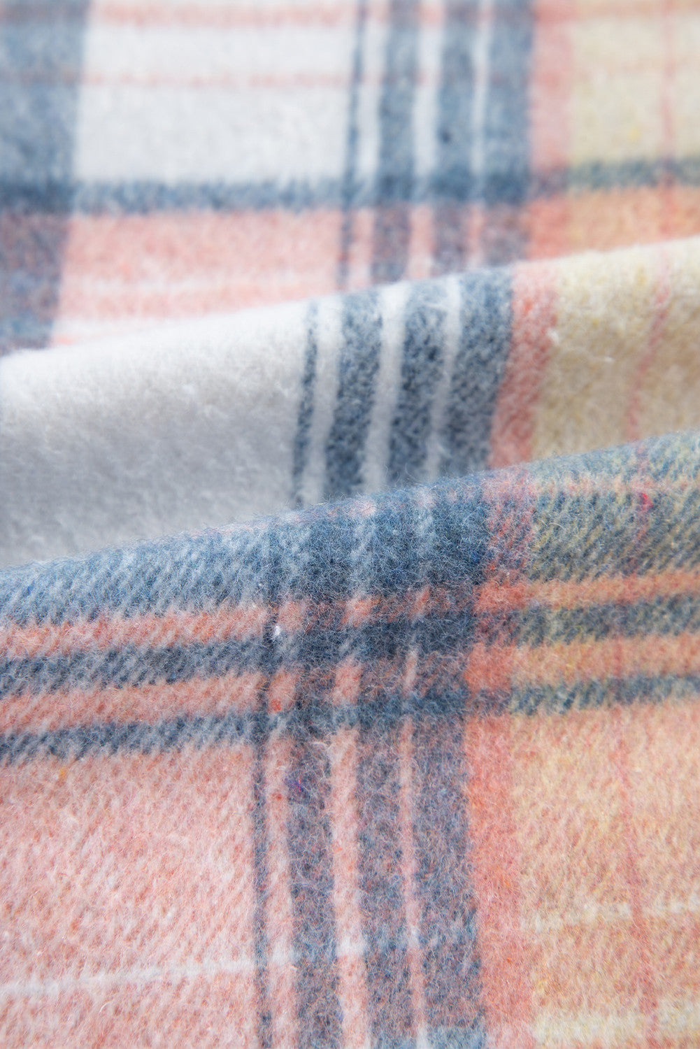 Plaid Corduroy Patchwork Shacket with Chest Pocket – Trendy Oversized Fall Jacket