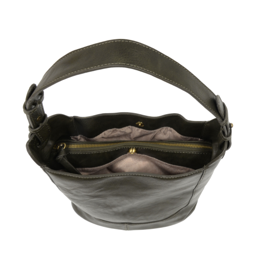 Adele Large Bucket Bag – Vegan Leather Shoulder Purse with 3 Compartments