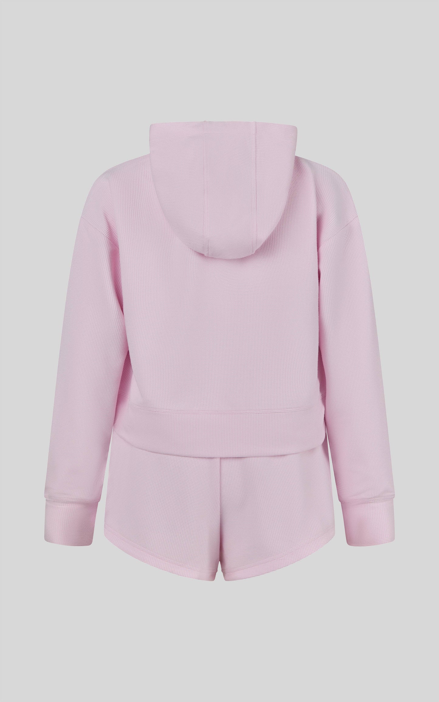 Girls Blush Waffle Hoodie & Shorts Set | Cozy Two-Piece Outfit