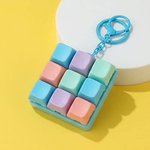 Clicky Cube Fidget Keychain | Mechanical Keyboard Sensory Toy