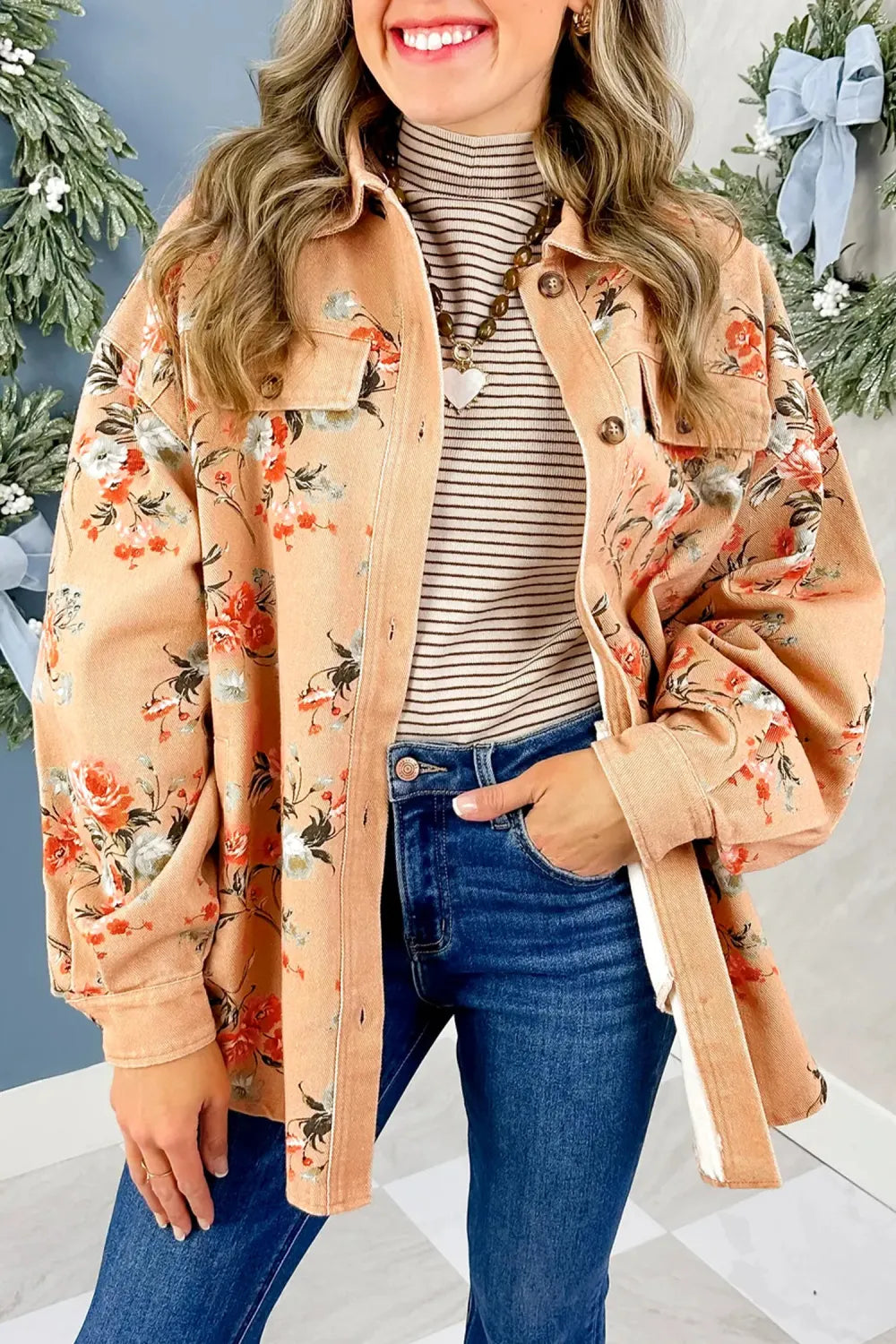 ~PREORDER~ Autumn Bloom Floral Denim Shacket ~PREORDER~